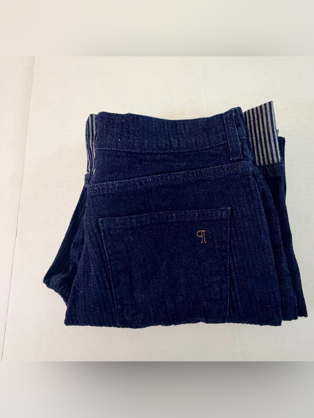 Pilcro Women's Dark Wash Denim High Waisted Wide Leg Cuffed Jeans Size 29p - Picture 15 of 15